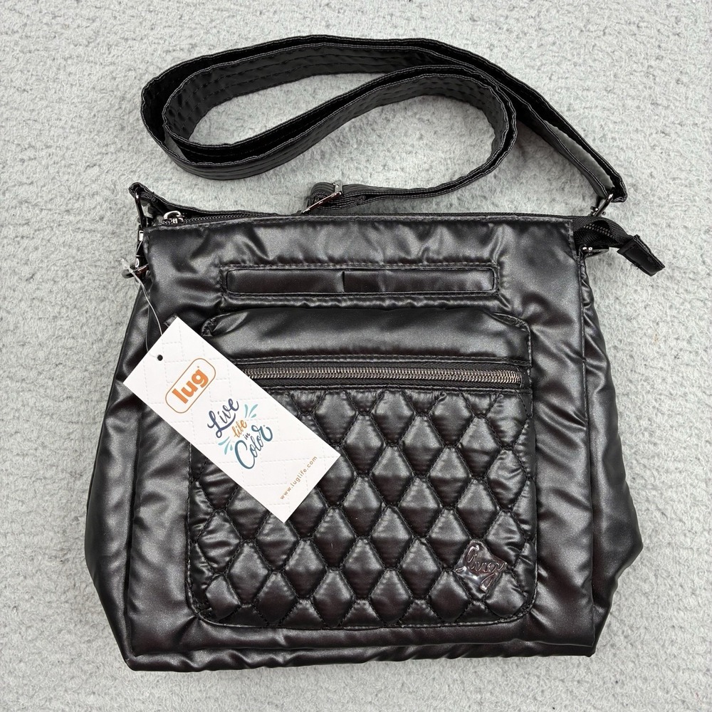 Lug Wander Crossbody Bag Black Quilted Water Resistant Adjustable Strap NWT